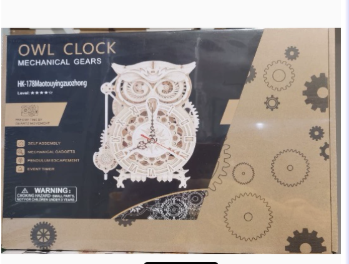 Craftable Wooden Owl Clock Kit