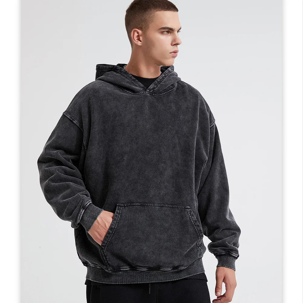 Vintage Wash Oversized Cotton Hoodies