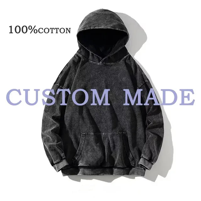 Vintage Wash Oversized Cotton Hoodies
