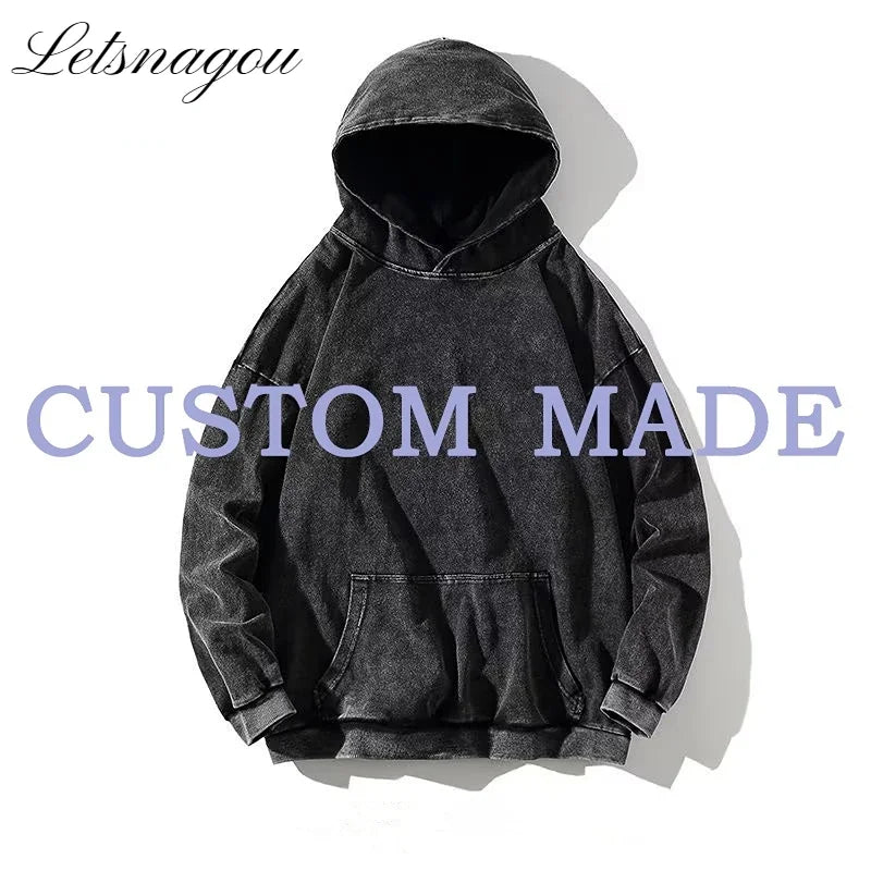 Vintage Wash Oversized Cotton Hoodies