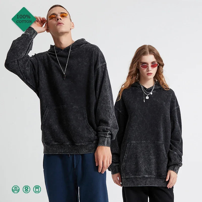 Vintage Wash Oversized Cotton Hoodies