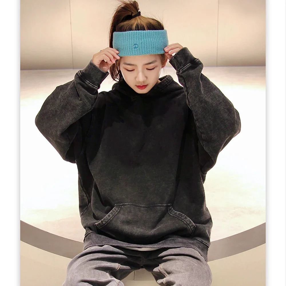 Vintage Wash Oversized Cotton Hoodies