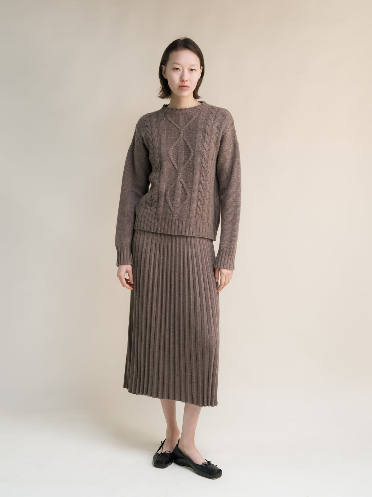 Cashmere Mix Cable Knit Sweater