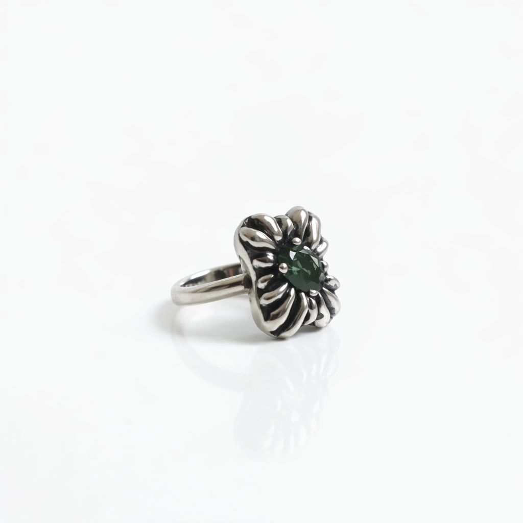 Anello Marguerite con Gemma Verde