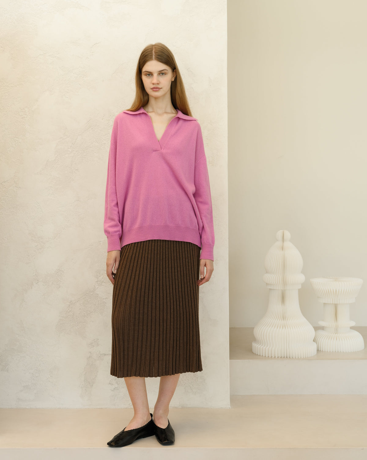 Cashmere Mix Polo Knit