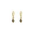 Minimalist faceted bronze pyrite gemstone huggie earrings | by Ifemi Jewels